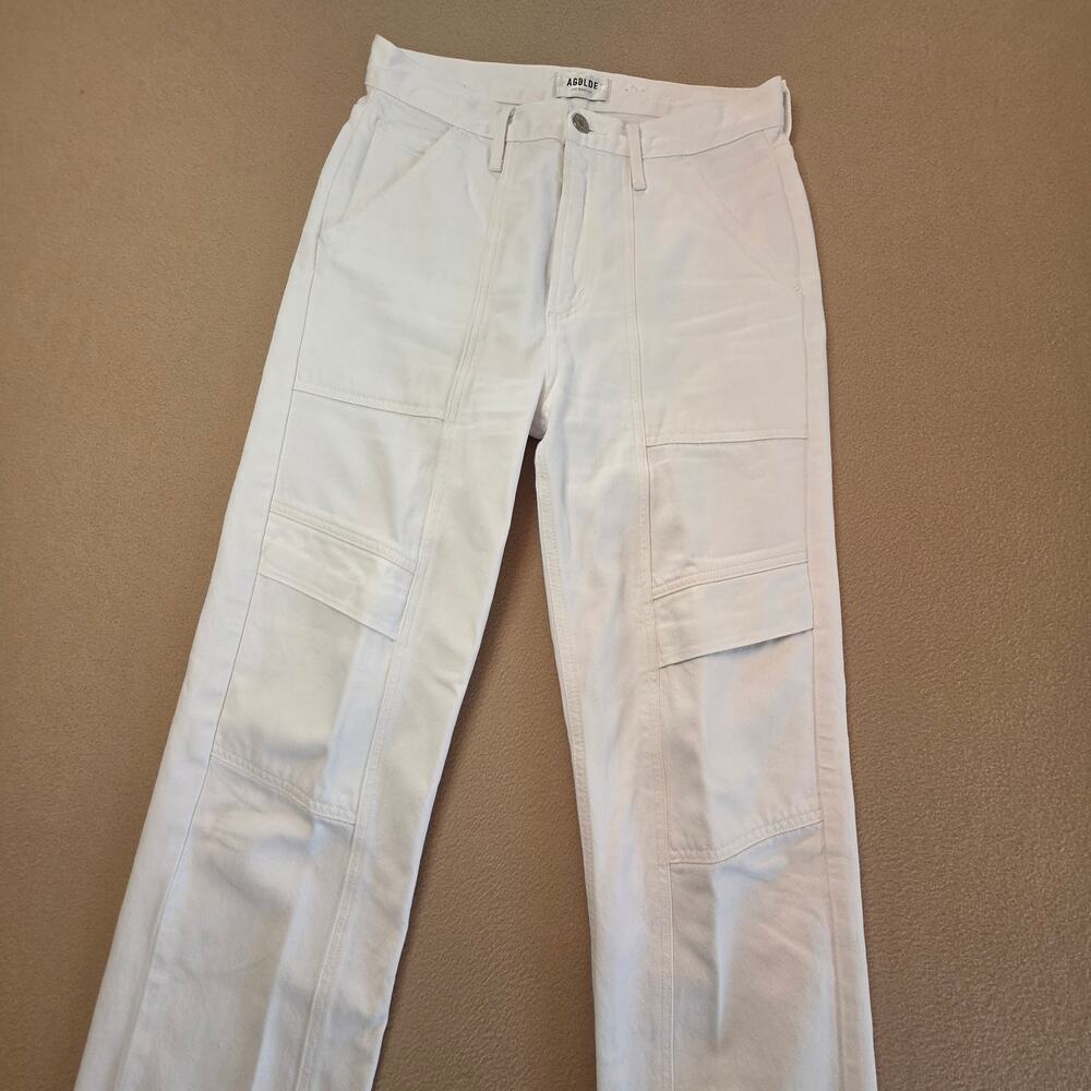 AGOLDE Cooper Jeans Pants Milkshake White Wash Sz 26 Cargo Carpenter Utility